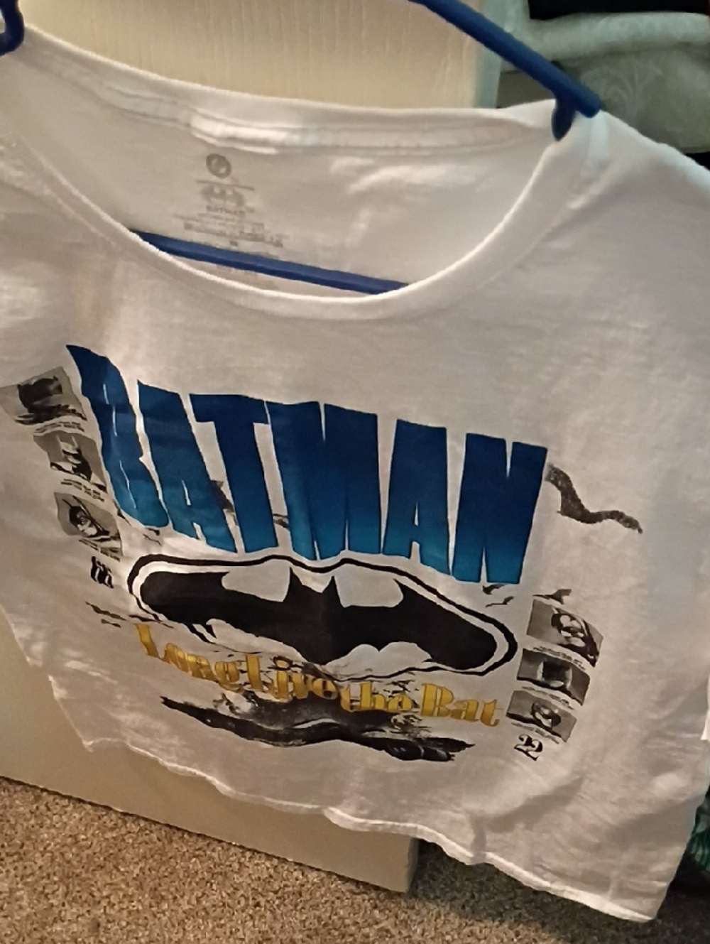 Batman Graphic Kids Tee - White with Blue & Black